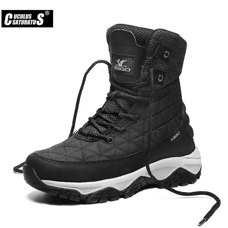 Men Waterproof Ankle Boots Autumn Winter Warm Plush Snow Boots Men Outdoor Sneaker Work Boots Male Rubber Winter Men's Boots