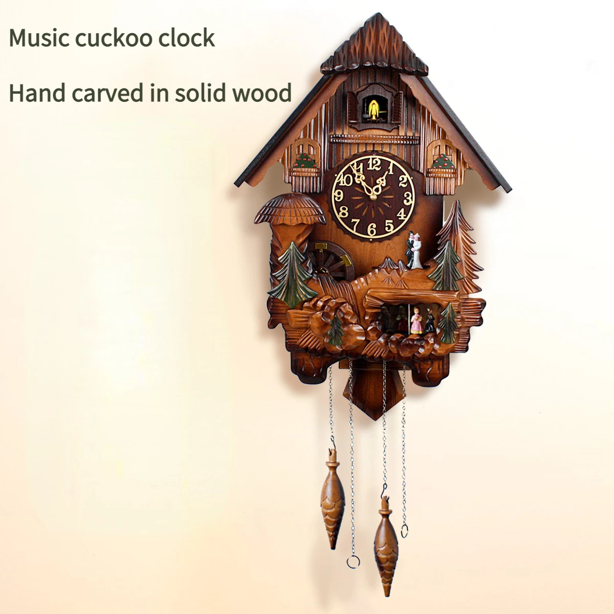 Imagem -02 - Cuckoo Música Relógio de Parede Criativo Silencioso Relógio de Quartzo Sala Decoração Pêndulo Relógio Relógios Wall Home Decor Sala de Jantar