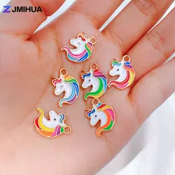 15pcs/lot Enamel Charms Rainbow Unicorn Pendants For DIY Handmade Earrings Bracelets Necklaces Jewelry Making Crafts Accessories