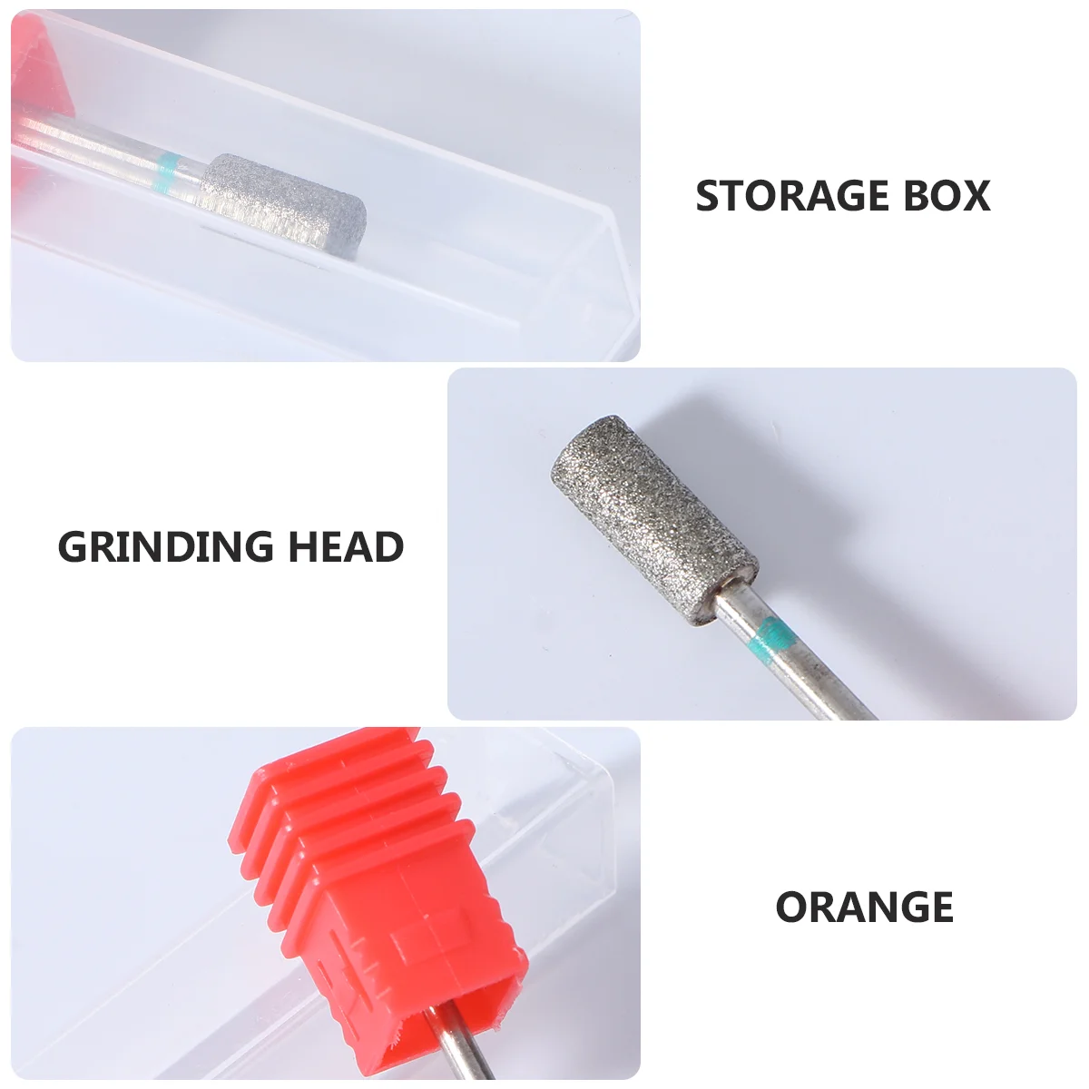 Ceramic Stone Burr Nail Drill Bit 3 Size To Choice For Professional Manicure Electric Drills Nail Accessory (Random Color