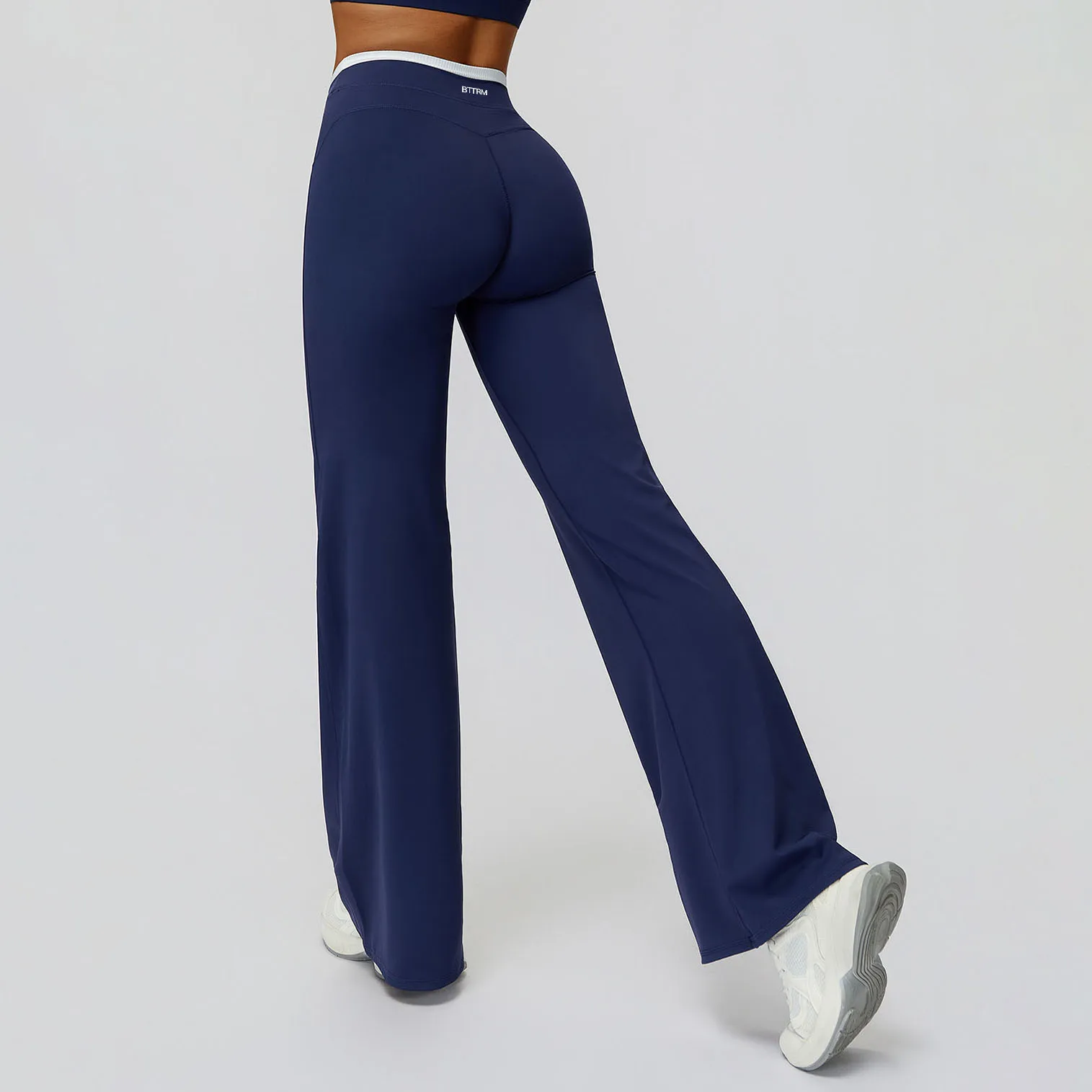 BetterMe Women's Straight Leg Pants, High-Waisted Yoga Pants Faux Two-Piece Yoga Flare Pants, Fitness Leggings Pilates  Pants