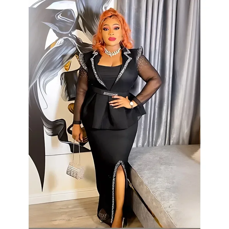 

Элегантные африканские платья по индивидуальному заказу для женщин, 1985, африканская одежда, большие размеры, вечернее, свадебное, длинное платье Dashiki Ankara Outf