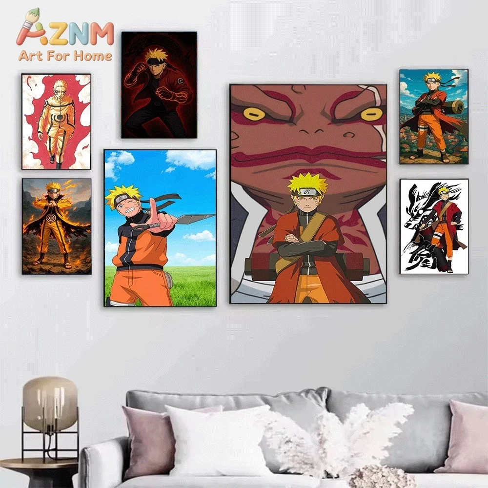 Naruto Growth Evolution Anime Canvas Wall Art Print Poster Unframed Canvas Painting Home Bedroom Living Room Wall Decor Gift F