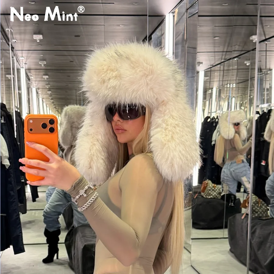neo-mint-chapeau-ushanka-surdimensionne-de-luxe-vintage-en-fausse-fourrure-de-raton-laveur-doux-et-moelleux-pour-l'hiver-le-ski-et-la-neige-chapeau-de-cosaque-russe-tendance-pour-femmes