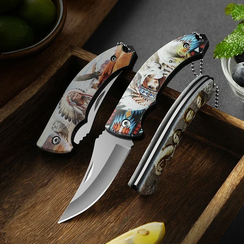 Folding Knife Outdoor Pocket Folding Knife Wilderness Camping Portable Stainless Steel Outdoor Fruit Knife