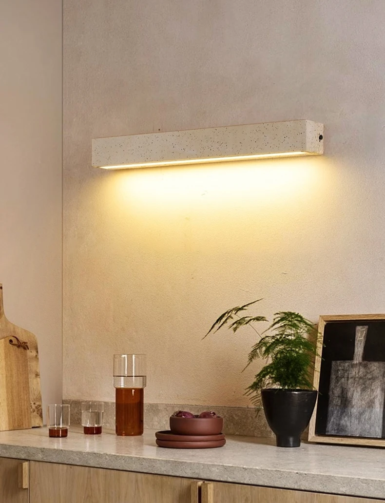 Cuboid Real Stone Wall Lamp House Marble Indoor