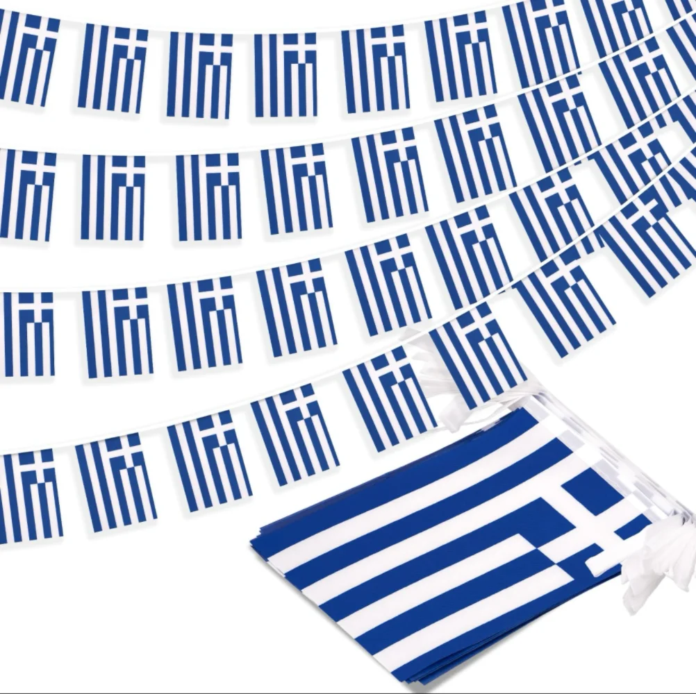 Greece Flag 14x21cm20pcs/set greece bunting flags Pennant String Banner Buntings Festival Party Holiday