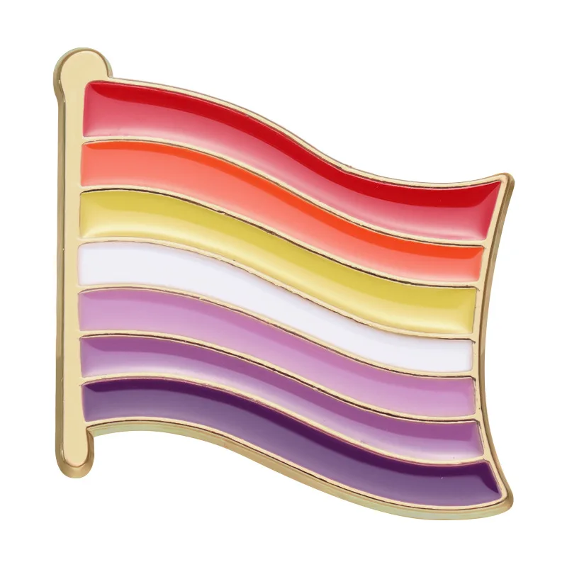 Colorful Rainbow Pin Metal Pride Pins Versatile Unisex for Backpack Clothing Asexual Gay Lesbian Enamel LGBT Brooch for Men Lady