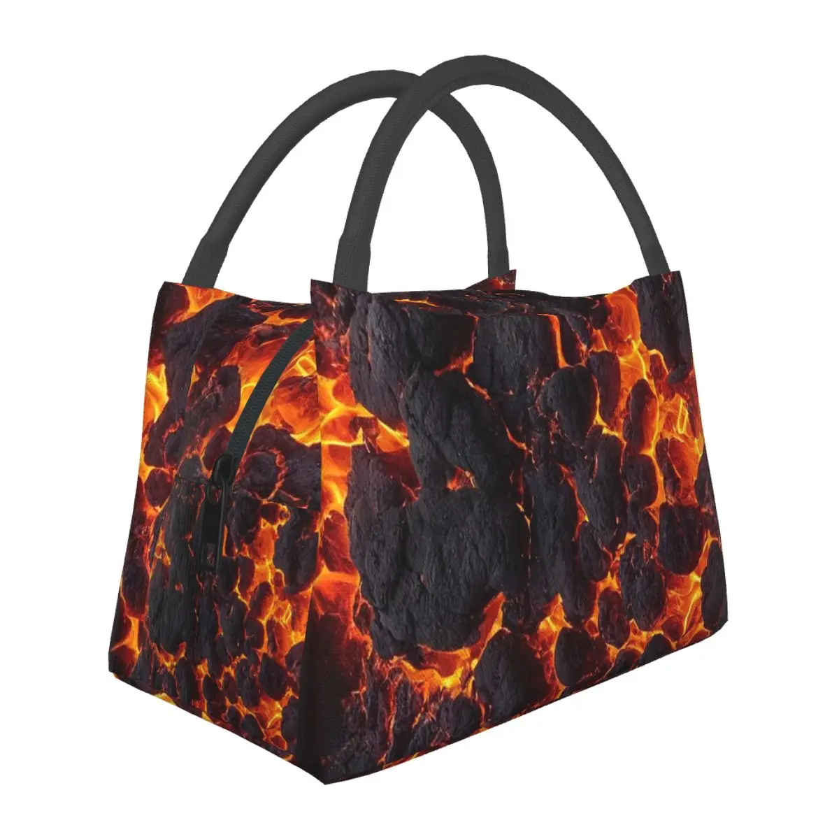 

Magma Volcano Lava Fire Insulated Lunch Bag for School Bento Storage Food Boxes Portable Container Cooler Thermal Lunch Box Tote
