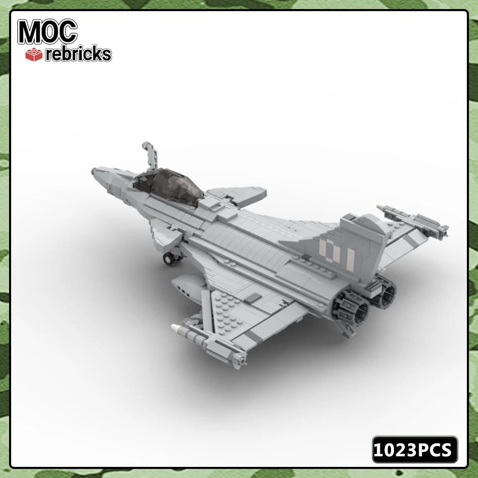 MOC Military Serie Baustein Modell Rafale Fliegende Waffe Teile Set Originalität DIY Kinder Geschenk Pädagogisches Spielzeug