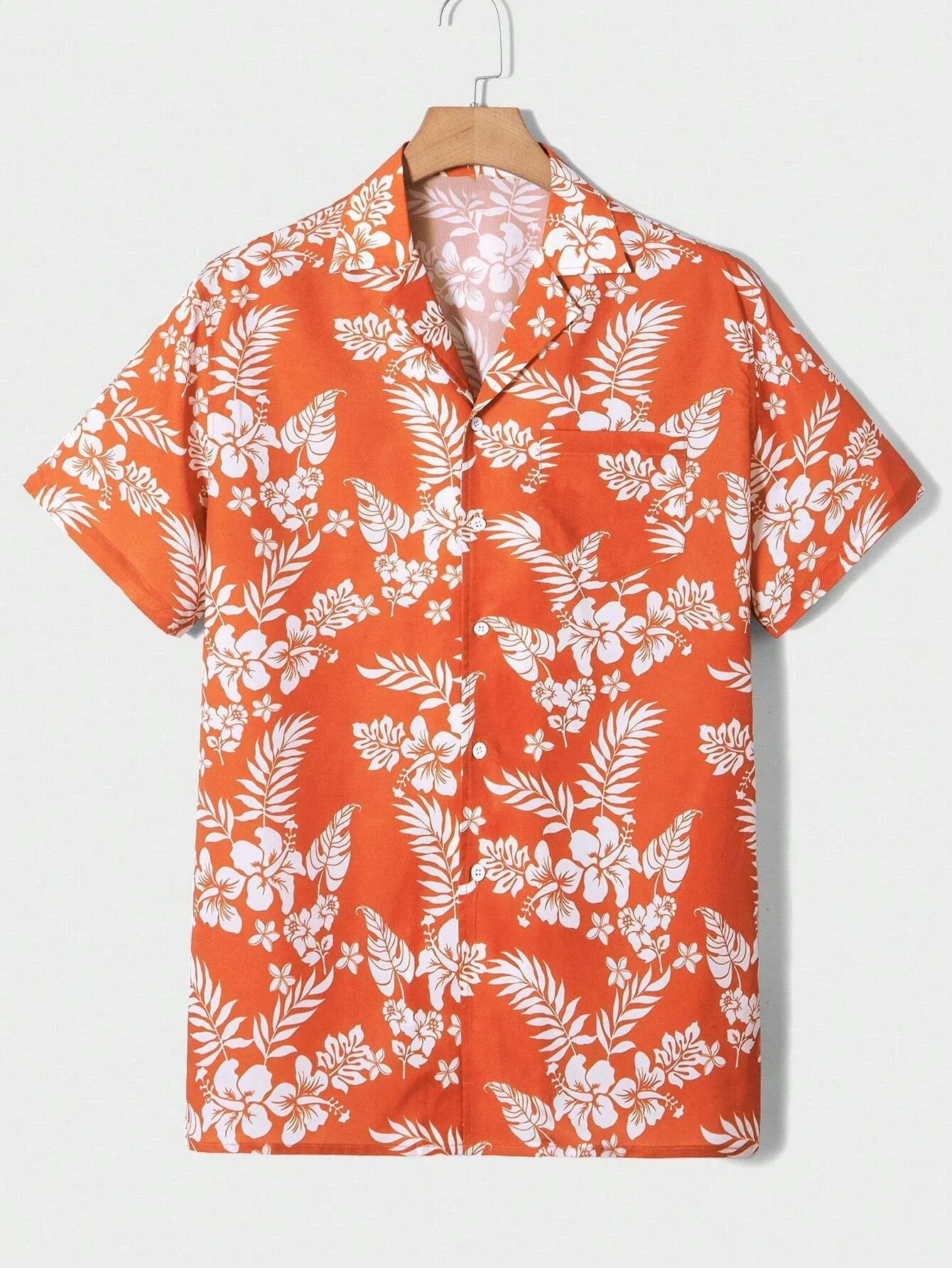 Summer men's new tropical 3D printing lapel short-sleeved shirt Hawaiian casual daily wearing large size XS-5XL