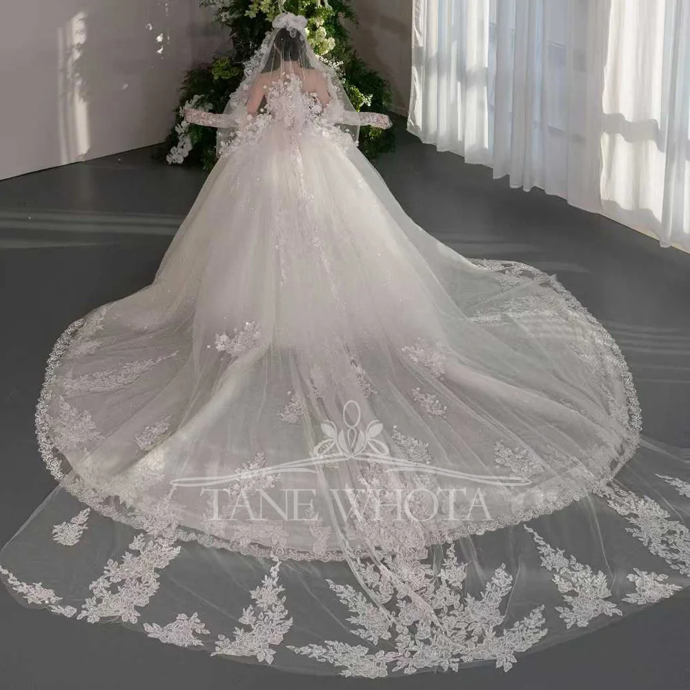 럭셔리 스위트하트 비즈 장식 스팽글 볼 가운 웨딩 드레스 맞춤형 우아한 화이트 신부 드레스