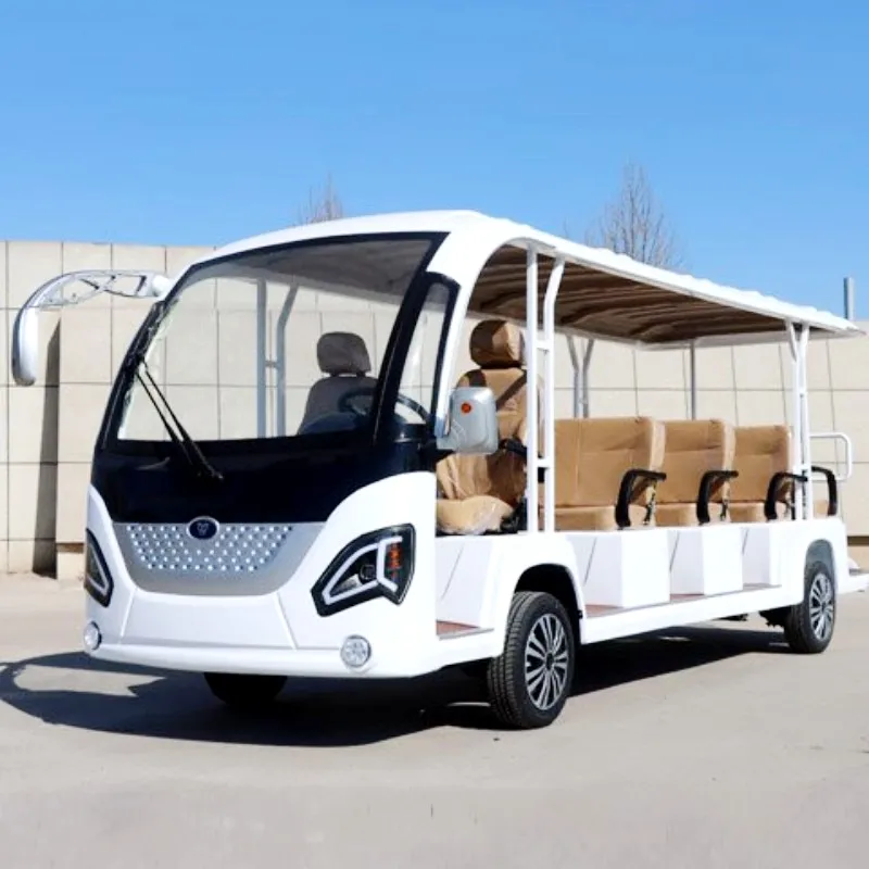 Mini Bus 14-Seat Closed Electric Shuttle Sightseeing Bus Semi-Closed Pure Electric City Tour Special Vehicle