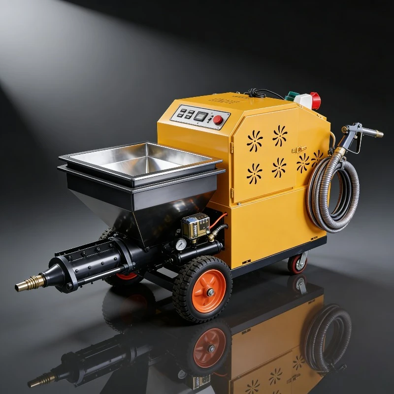 High Efficiency Electric Mortar Spraying Pump Cement Plaster Rendering Machine for Construction