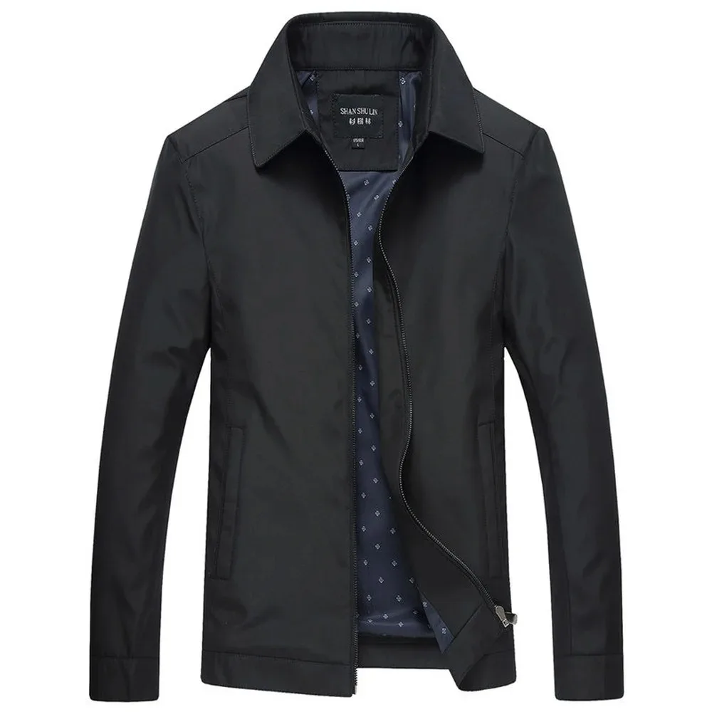 Chaqueta de negocios para hombres de mediana edad, chaqueta delgada informal de cuello levantado, color negro y rojo, a prueba de viento, con cremallera, W71, primavera y verano, 2021