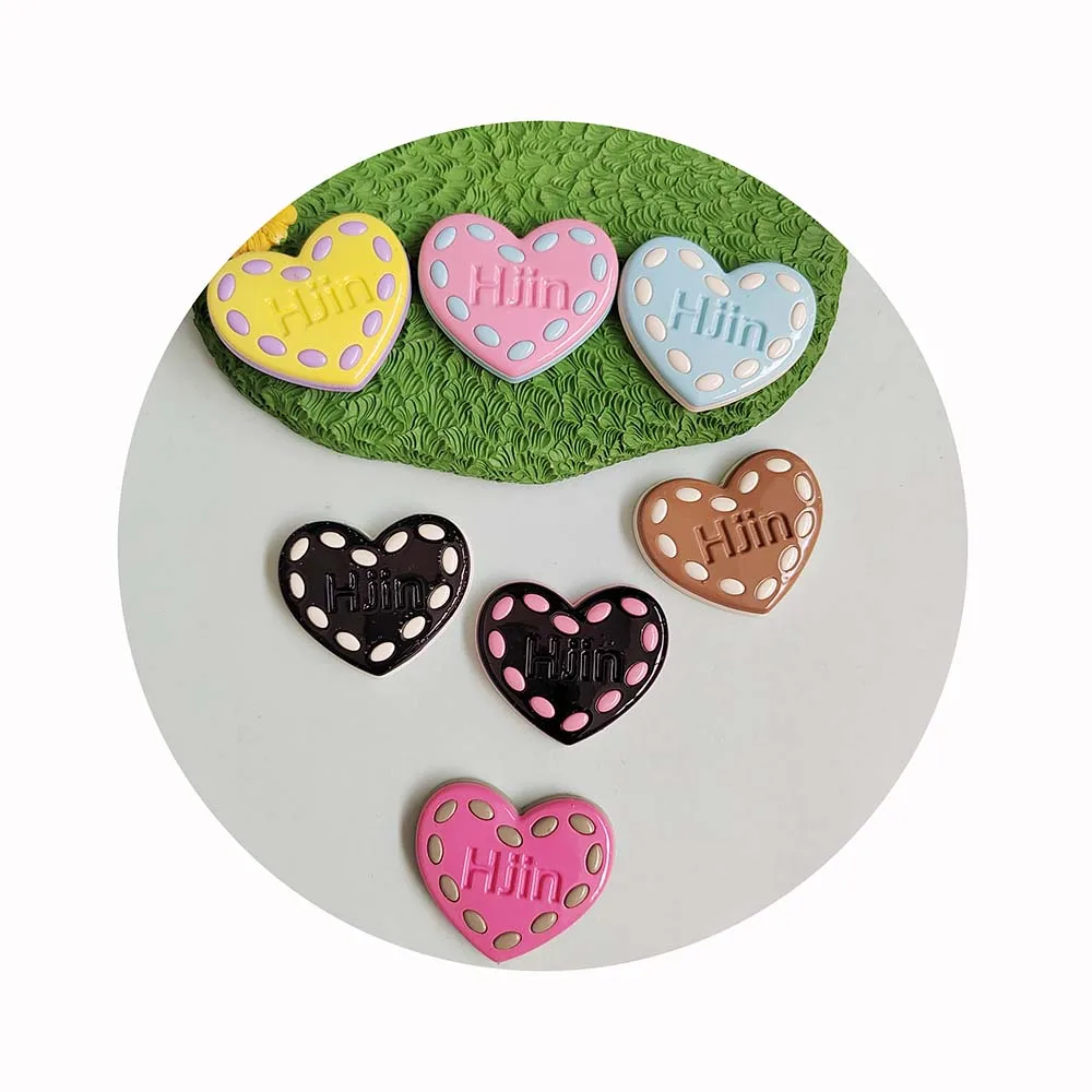 Cute Mini Heart Resin Flatback Cabochon Valentines Slime Charms Scrapbook Kawaii Embellishments Hairclip Keychain Decor