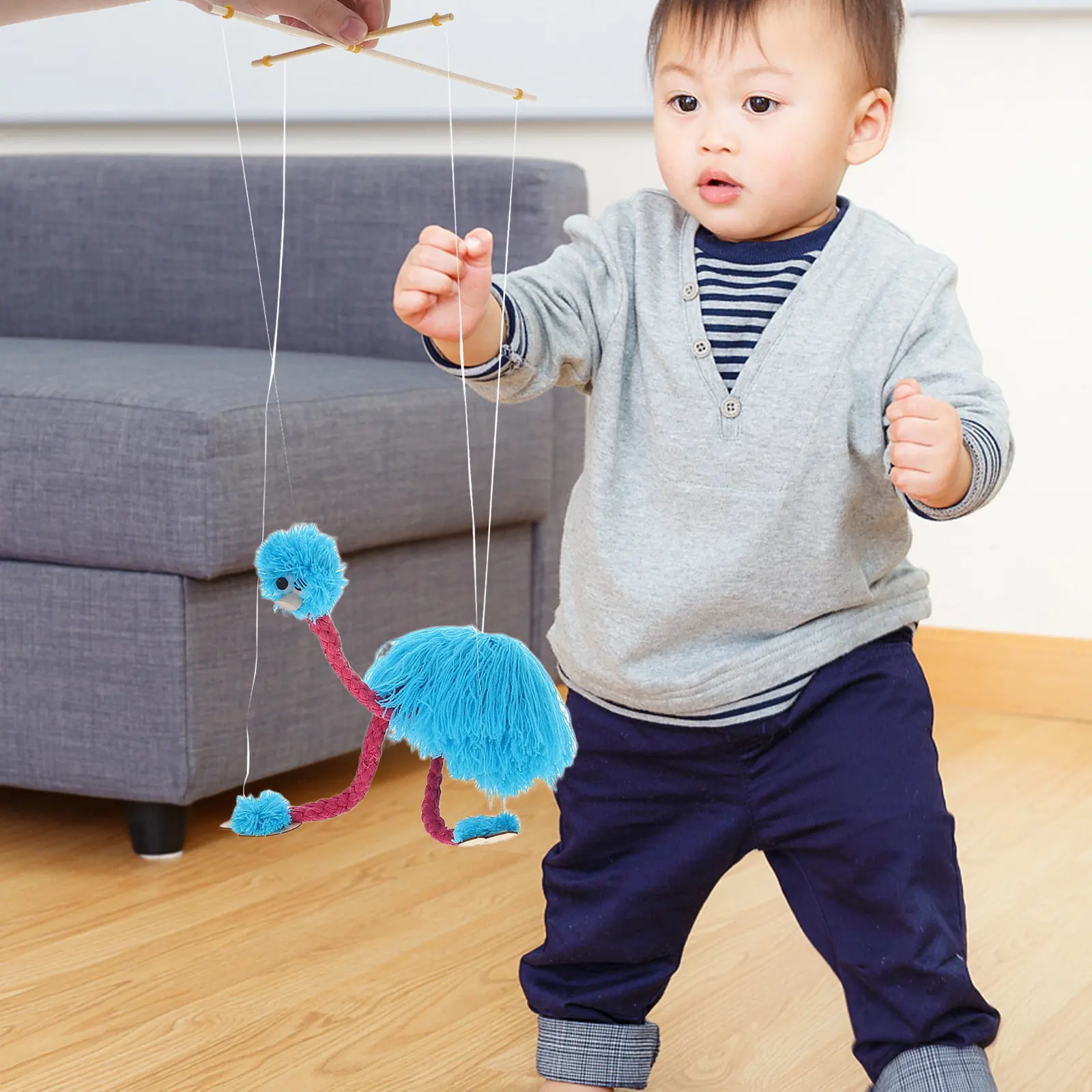 Marionettes Puppet Animal Design String Marionette Pull String Performance Puppet Show Prop for Kids Children Interactive Play