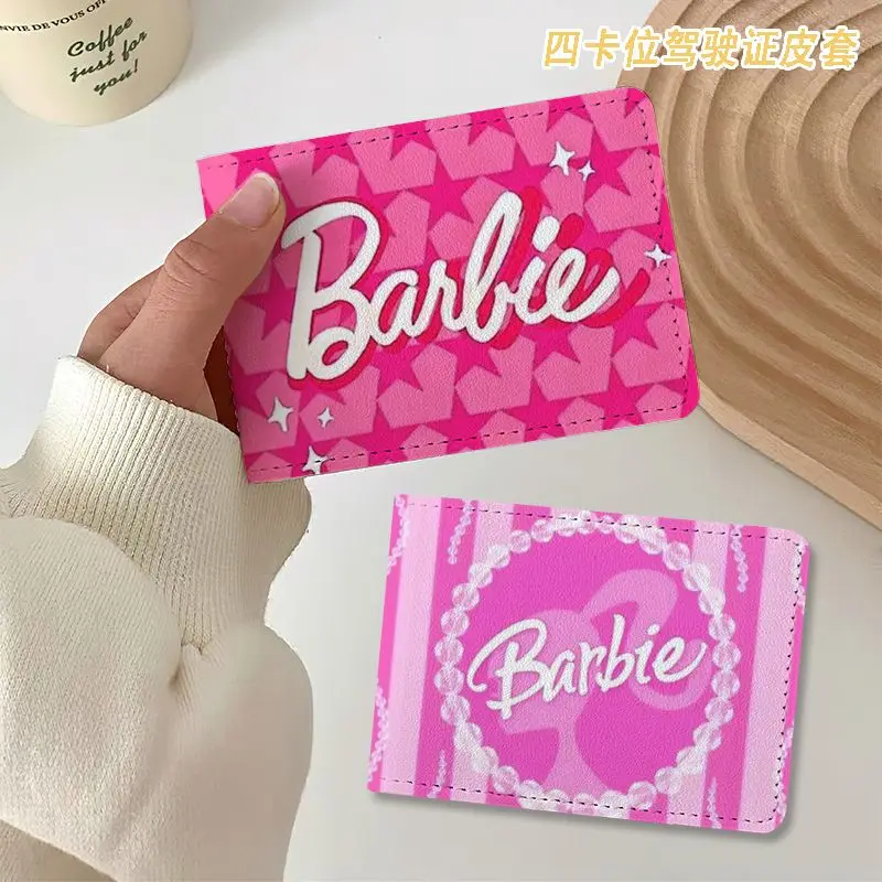 Barbie Driver License Cover, Kawaii Anime, Carteira de ID portátil, Documentos Bolsa de protecção, Novos Presentes, 2 em 1 PU, 37 Estilos