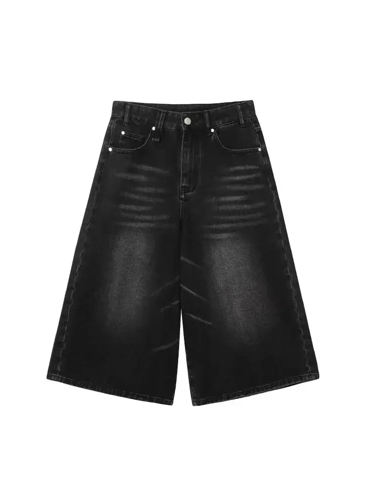 Jorts, Bermudas, Shorts de Mezclilla, Ropa Alternativa, Y2K, Ropa Urbana Vintage para Mujer, Pantalones Cortos de Mezclilla Coreanos Harajuku de Pierna Ancha