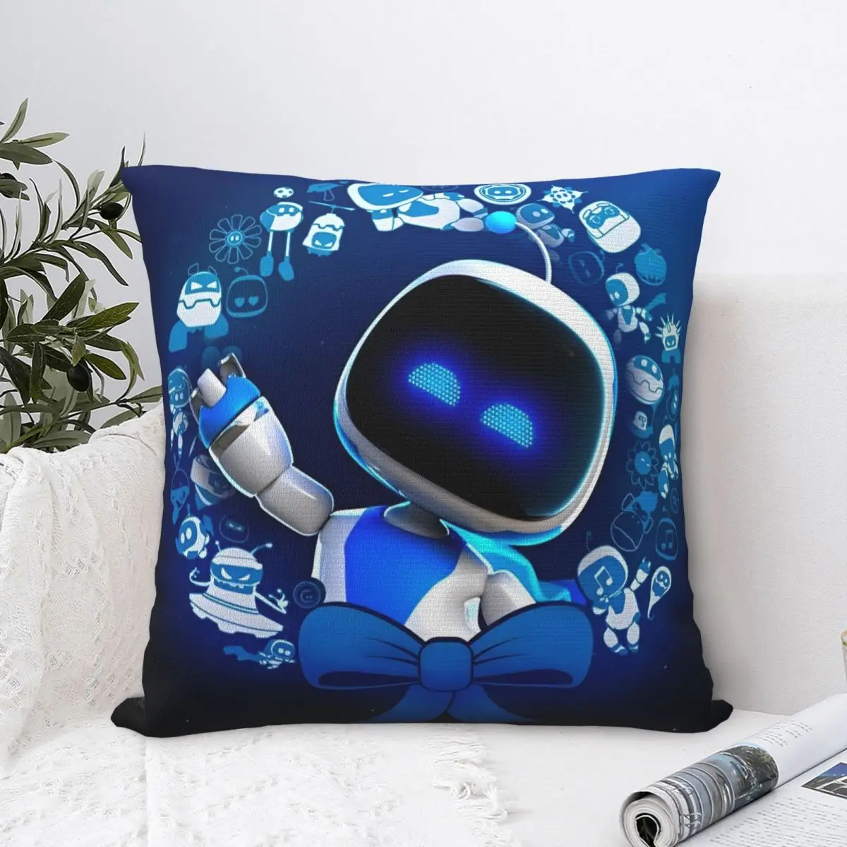 Astrobot Cartoon Game Pillowcase Polyester Cushion Cover Decorations Astros Playroom Pillow Case Cover Home Square 40*40cm