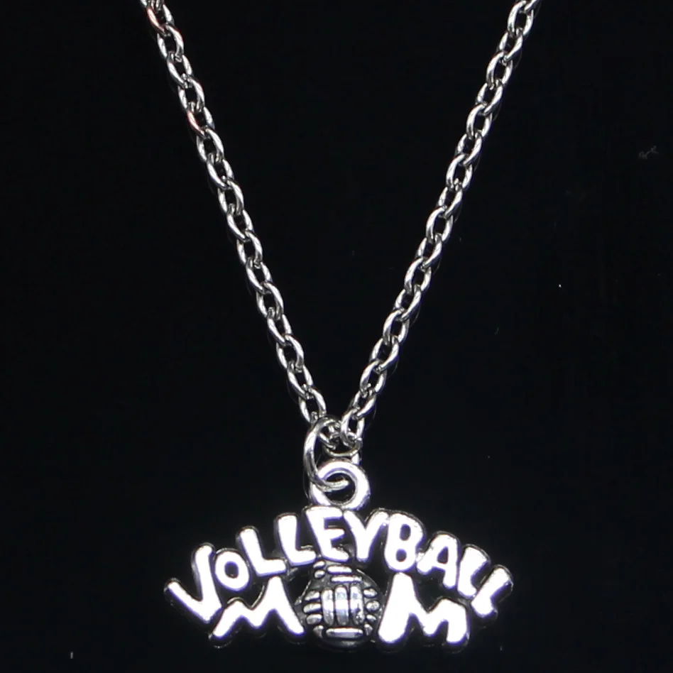 20pcs New Fashion Necklace 13x23mm volleyball mom Pendants Short Long Women Men Colar Gift Jewelry Choker