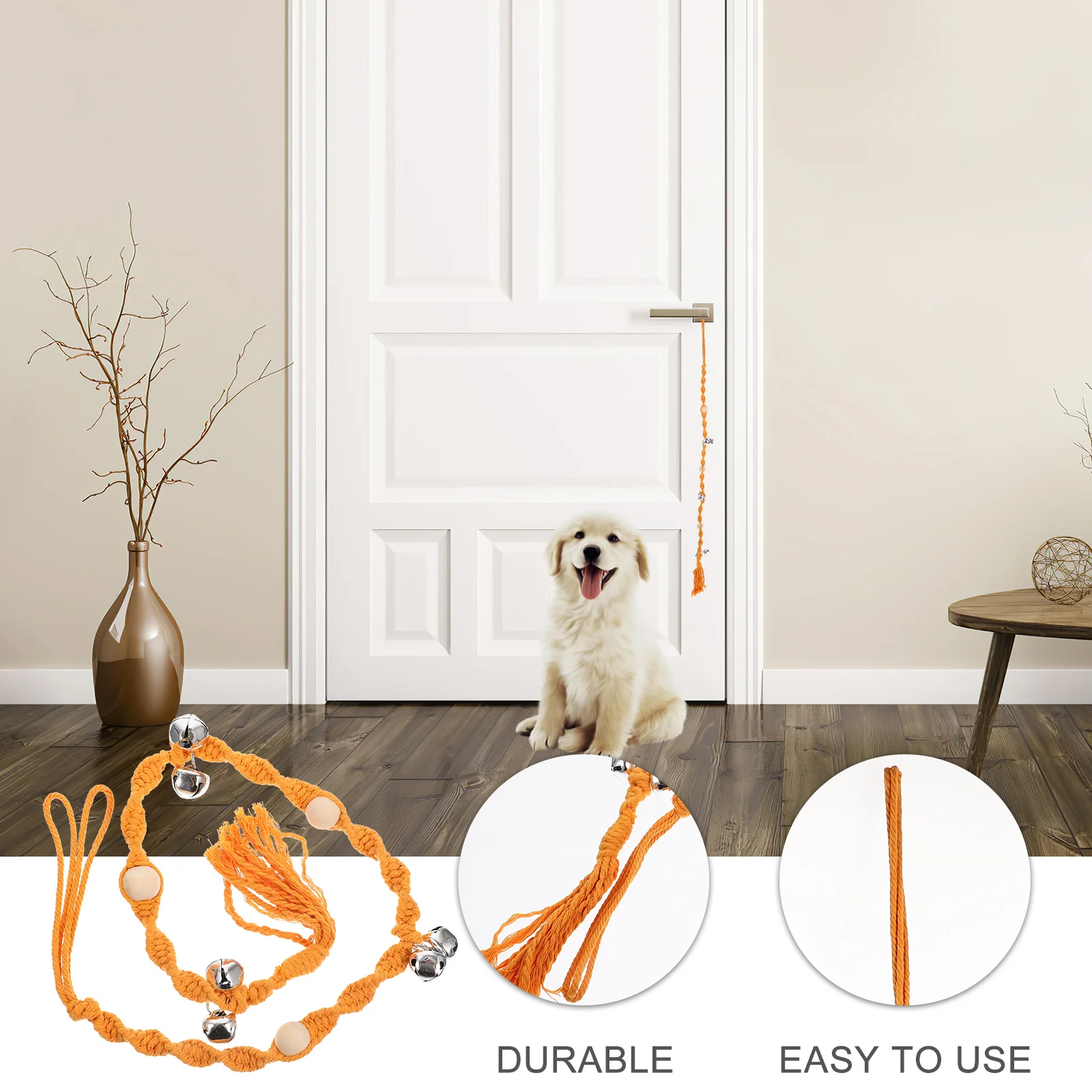 

Doorbell Hanging Wear-Resistant Woven Training Pet Accessory Lightweight Durable Portable Bell For Home Room Decoration