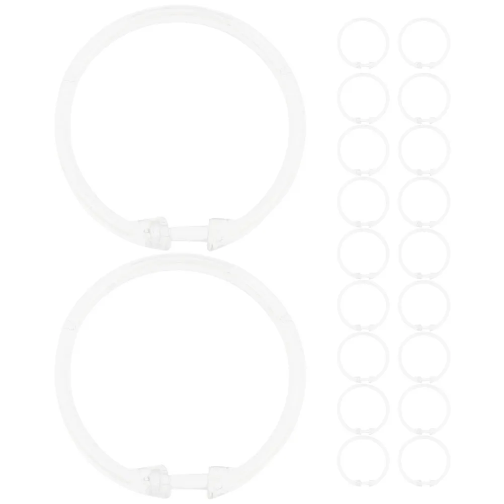 

20 Pcs Shower Curtain Hooks Transparent Acrylic Round Bath Ring Drapery Hardware Snap Closure Modern Curtains Decor