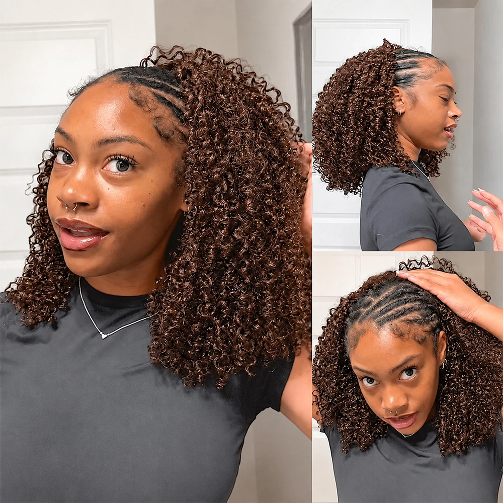 12A #4 Brown Kinky Curly Human - Crochet Braiding Hair recension och pris
