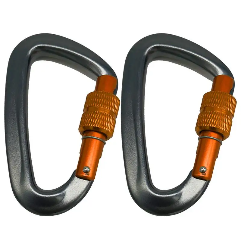 

D Ring Carabiner Clip Aluminium Auto-Locking Heavy Duty D Ring Clips Outdoor Gear Lightweight Spring Snap Hook Carabiner For