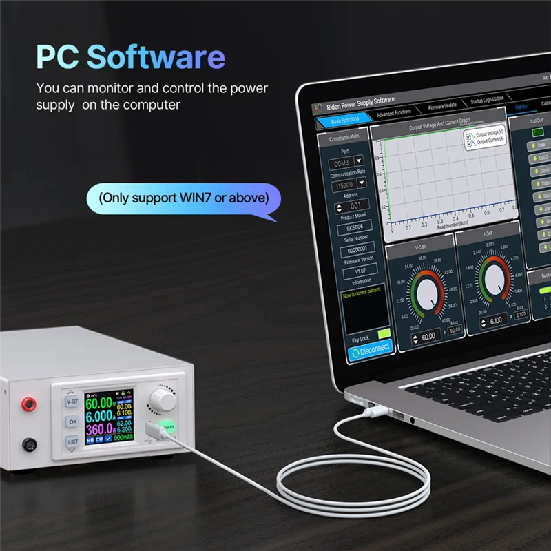 FAAJ-RD RK6006-C 60V 6A 4 Digit AC To DC Adjustable Digital Control Stabilized Lab Bench Power Supply Battery Charging, Durable