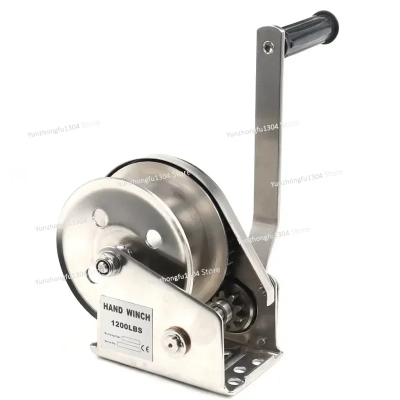 304 Stainless Steel Hand Winch 1200 Lbs Two-Way Self-Locking Manual Winch Sewage Small Anti-Rust Lifting Tool
