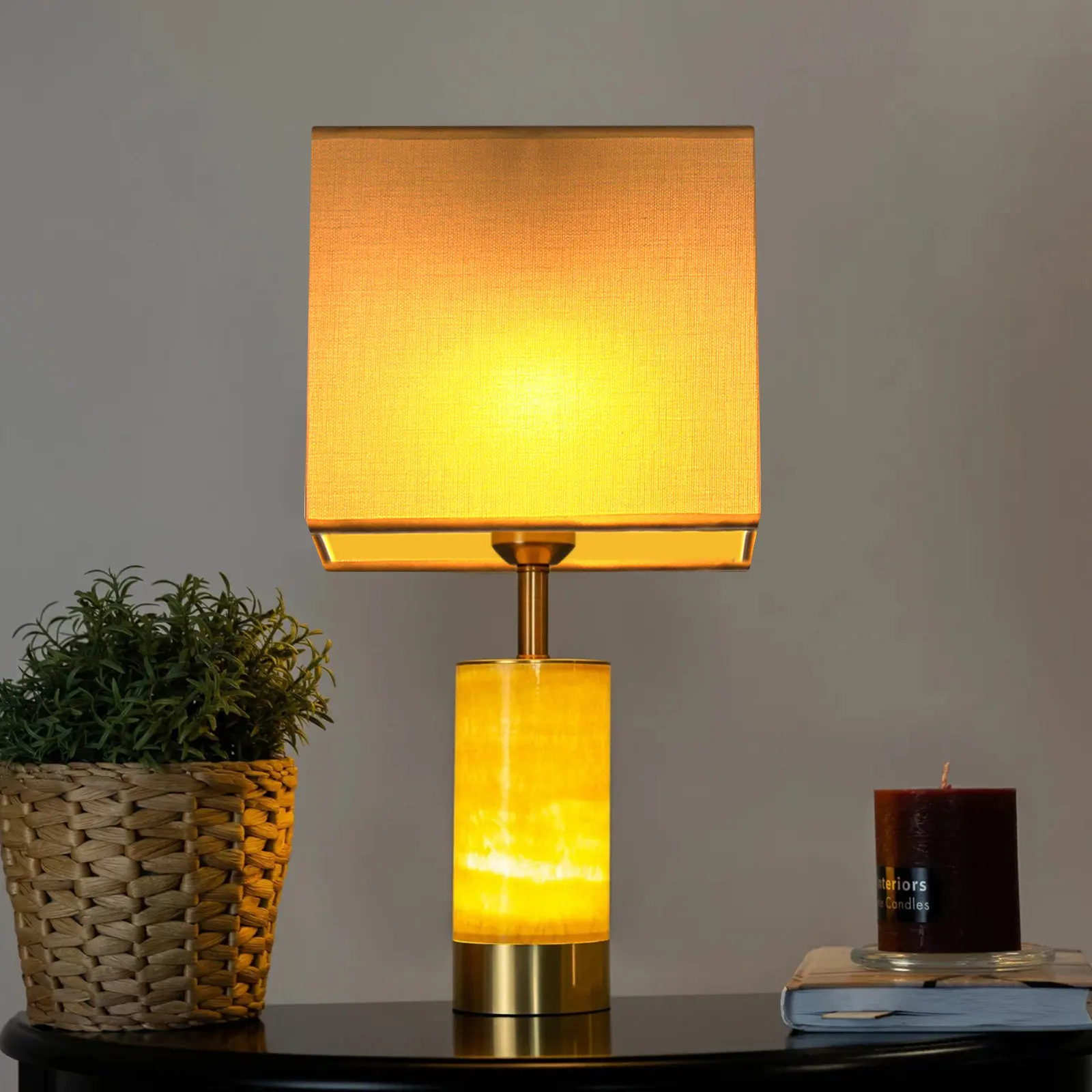 

Fabric Lamp Shade Rectangle Dustproof Cover for Table Desk Bedside Lamp Soft Warm Light Decorative Cloth Lampshades Simple Style