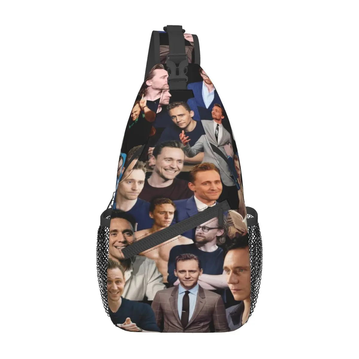 Tom Hiddleston Collage Kleine Sling Bag Borst Crossbody Schouder Rugzak Reizen Wandelen Daypacks Acteur Patroonpakket