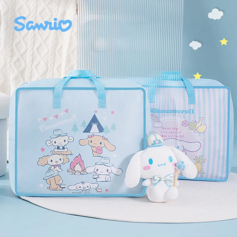 

Sanrio Hello Kitty Quilt Storage Bag Kuromi Children's Cartoon Kindergarten Handheld Quilt Bags Oxford Cloth Moving Bags