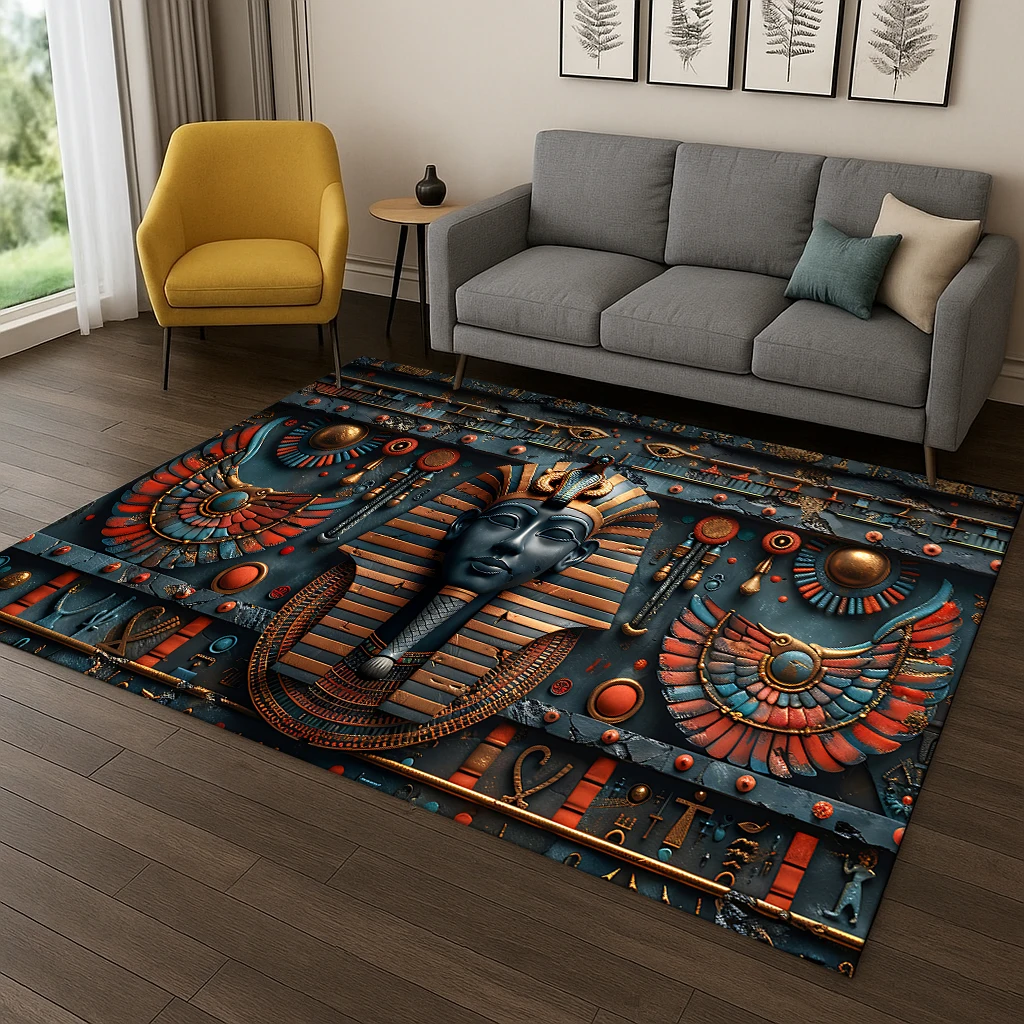Ancient Egyptian Anubis mythology Pharaoh Carpet Rug for Home Bedroom Living Room Sofa Doormat Decor,Area Rug Game Non-slip Mat