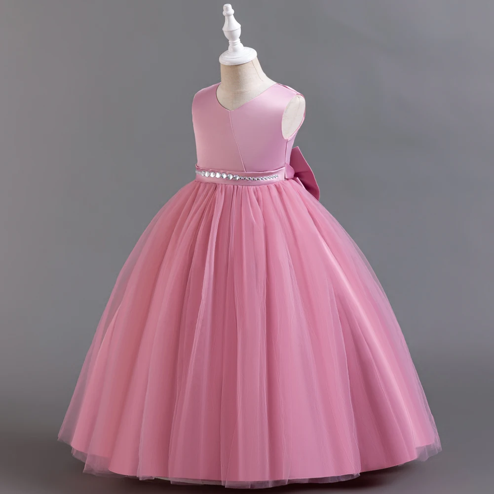 

Girls Party Dress 4 Colors 110cm-160cm Kids Dresses Birthday Wedding Ball Gown Photograph Piano Costumes Children