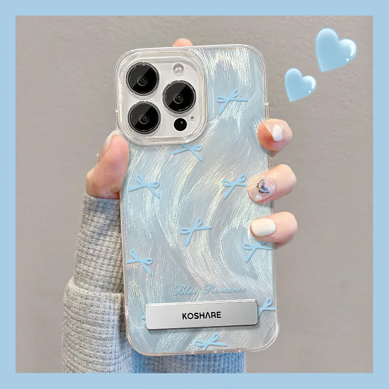 

Suitable for iphone 16 Laser Feather Screen Phone Case 15promax Stand 14pro Smudging 13 All Inclusive and 12 Protective Covers