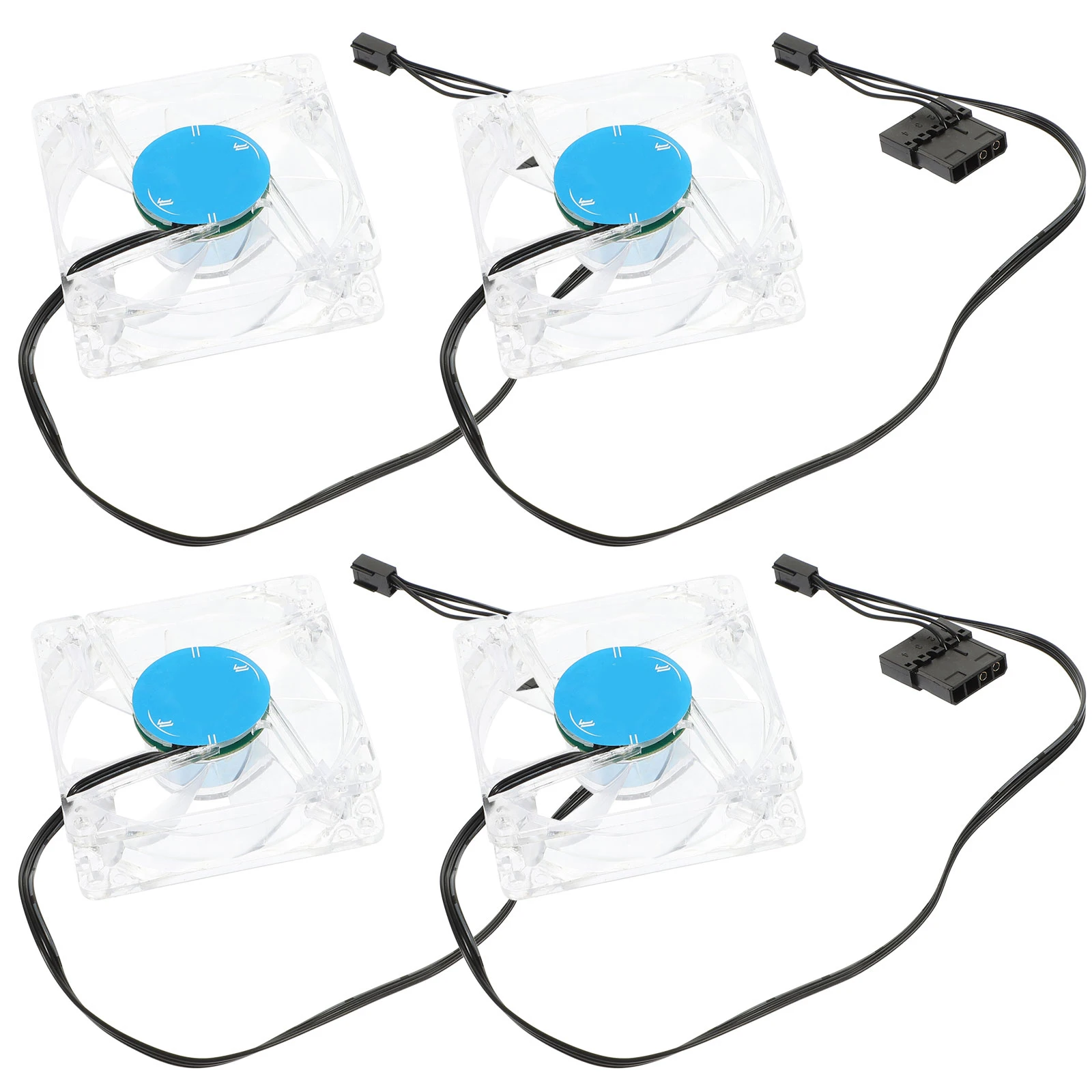 

4PCS LED Fans 8cm Blue Computer Chassis Cooling High Wind Pressure Large Silent 80mm Slot Compatible Notebook Cooler