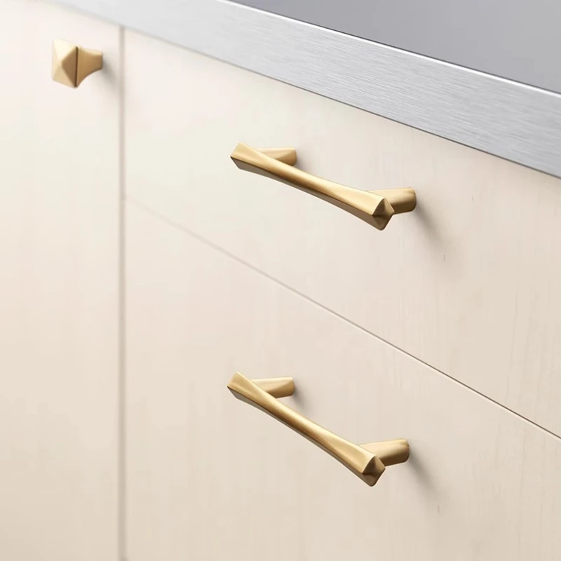 Gold Kitchen Hardware Modern Zinc Alloy Cabinet Drawer Handles Dresser Furniture Knobs Dooroom Pulls Drawer Knobs Door Pulls