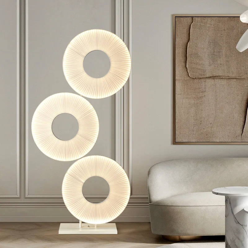 Imagem -03 - Donut Moderno Lâmpadas de Assoalho Iluminação Led Branco Nightlight Macio Decoração do Quarto Artístico Casa Cabeceira Luzes Suporte para o Quarto