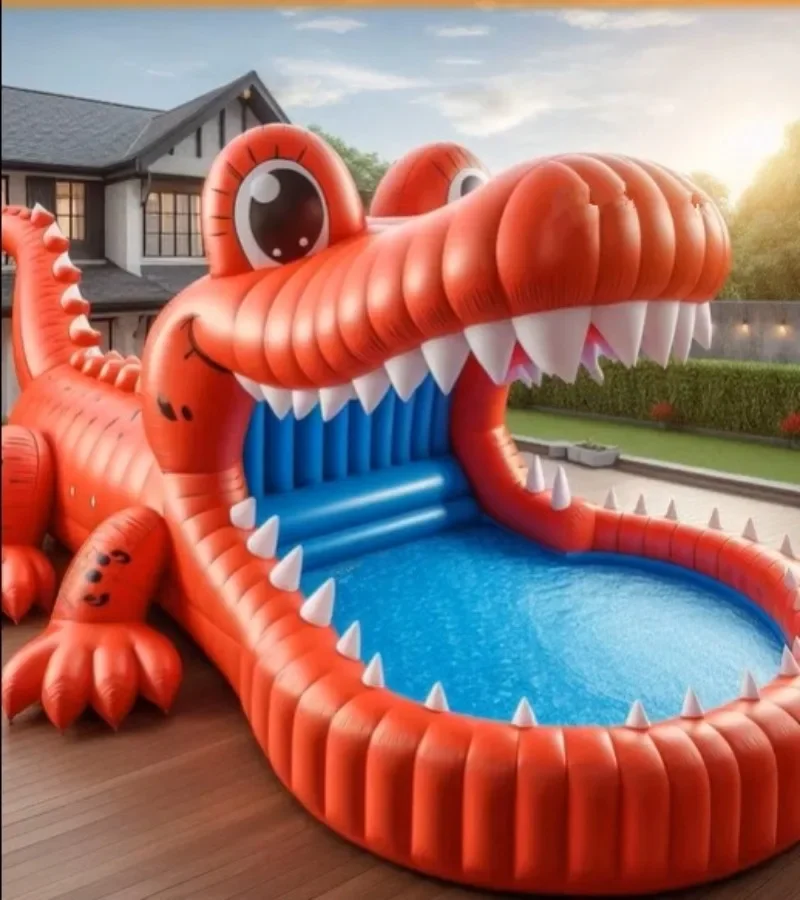 Inflatable Cartoon Animal Pool for  - Outdoor Family Inflatable Swimming Pool