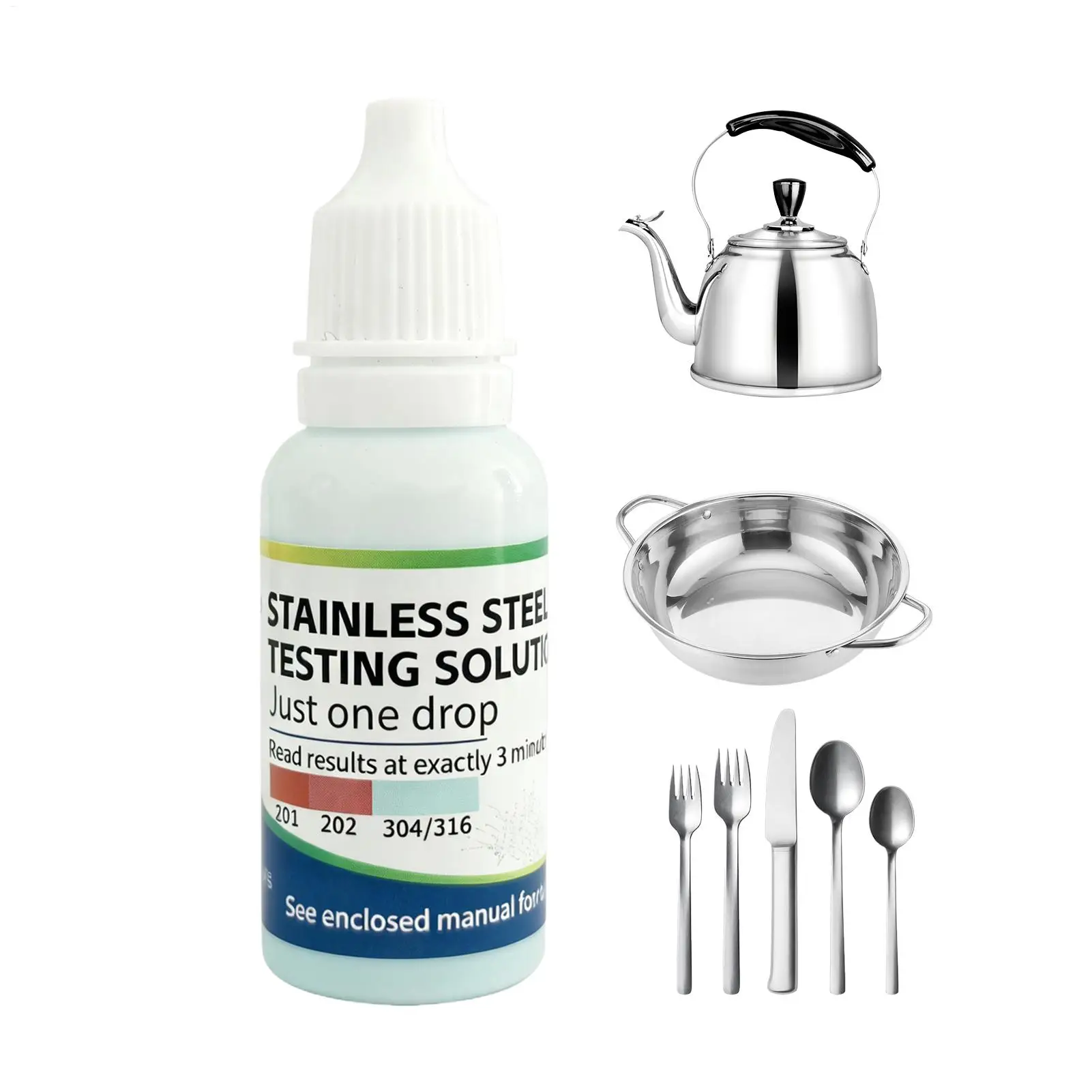 Stainless Steel Testing Solution Identification 304 316 201 301 Liquid Testing Agent Identification Of Authenticity 15ml/Bottle
