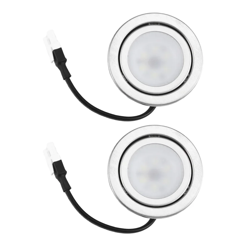 AB15-2Pcs Stainless Steel Range Hood LED Light Bulbs, DC 12V Replacement For Kitchen Parts, Silver