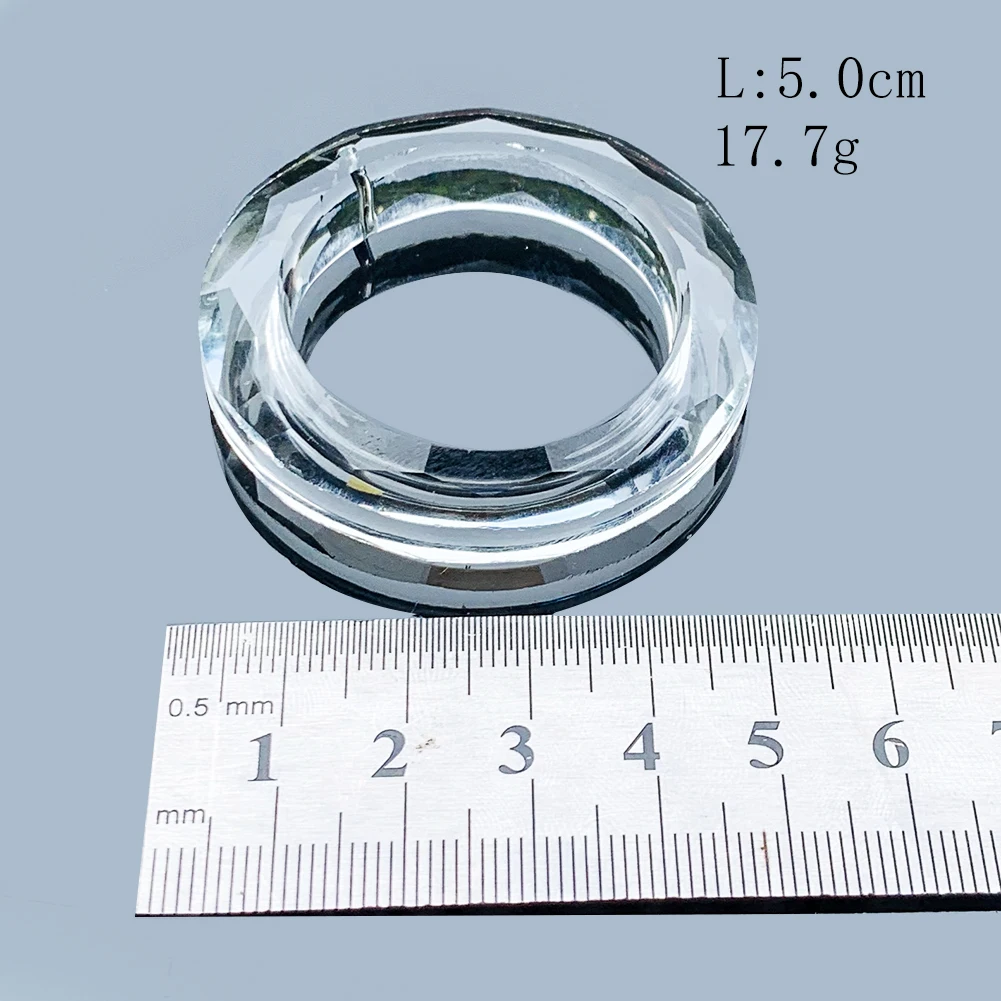 F2 2PCS 50MM Clear Ring Circle Crystals Pendants Glass Chandelier Crystals Prisms Parts Drops Light Ring Accessories Room Decor