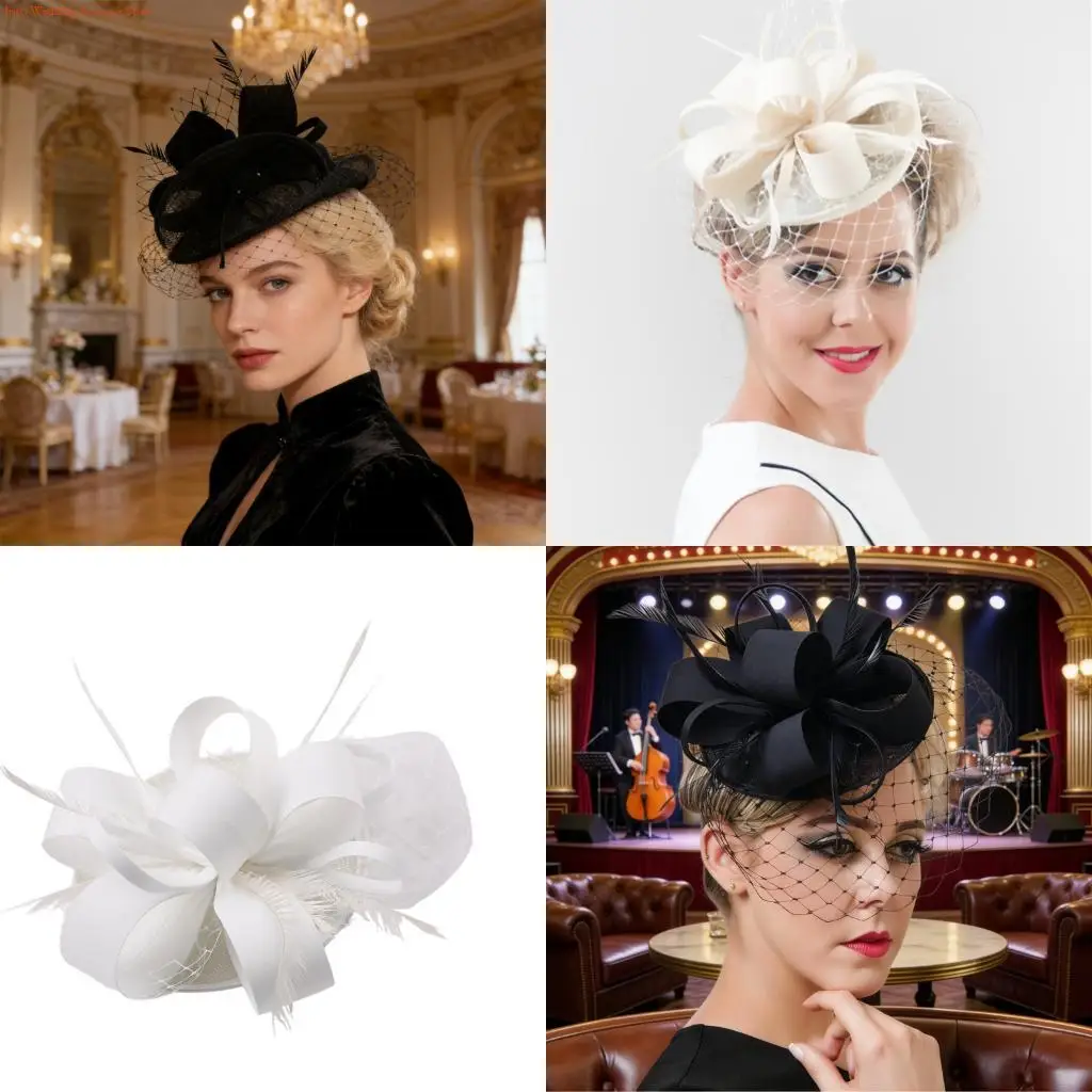 

G92D Girls Outfit Headwear Net Veil Hat With Delicate And Floral Detail Fashion Fascinators Hat For Special Occasion