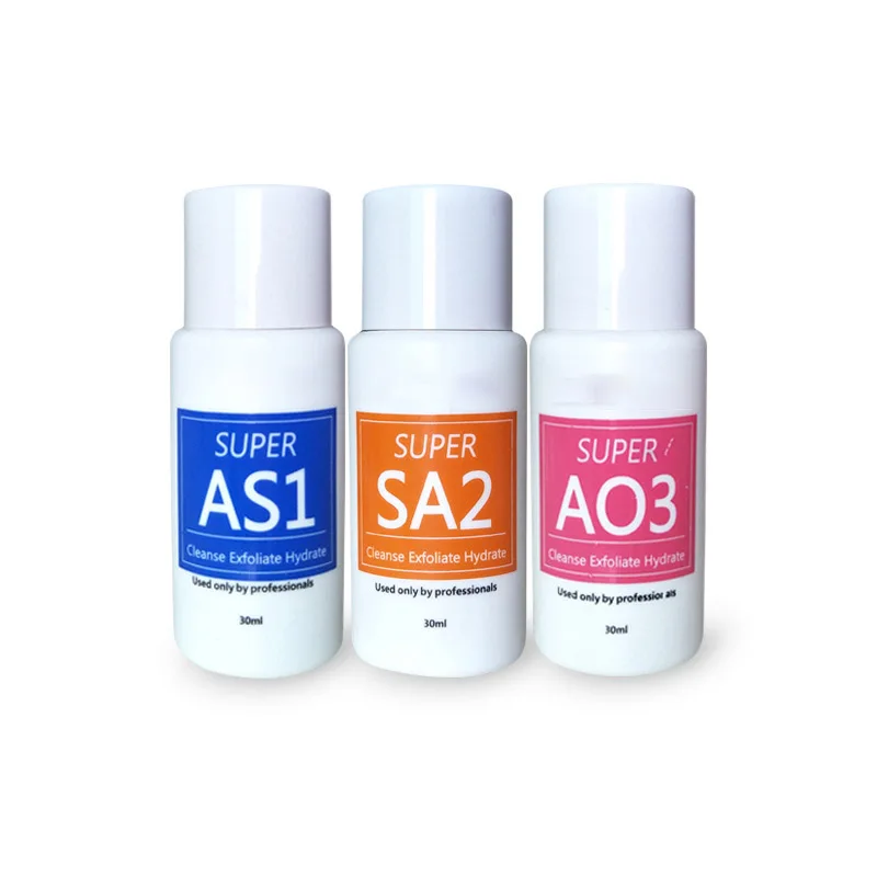 3 in 1 AS1 SA2 AO3 Aqua Peeling Oplossing Hydra Dermabrasie Gezicht Schoon Gezichtsreiniging Mee-eter Vloeibare Schoonheidssalon