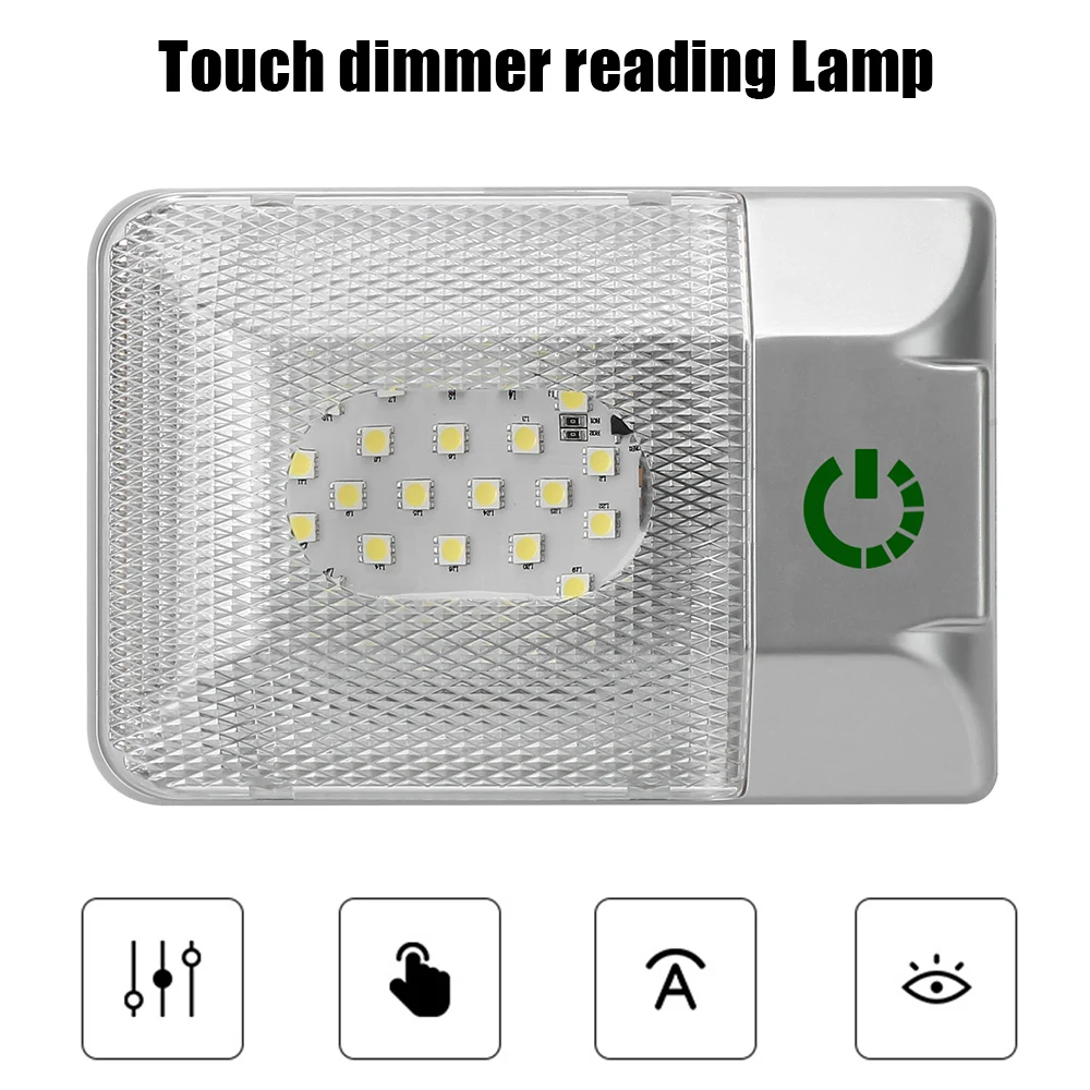 

RV Ceiling Dome Light 12V LED Reading Lamp For Camper RV Trailer Adjustable Touch Dimmer Car Interior Lighting Auto Accessories