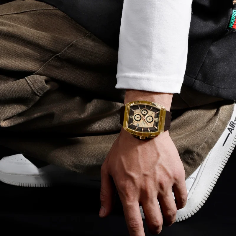 NAVIFORCE 6101 ساعات كوارتز عادية للرجل الرياضة مضيئة مقاوم للماء سيليكون حزام موضة الرجال ساعة relojes الفقرة hombres