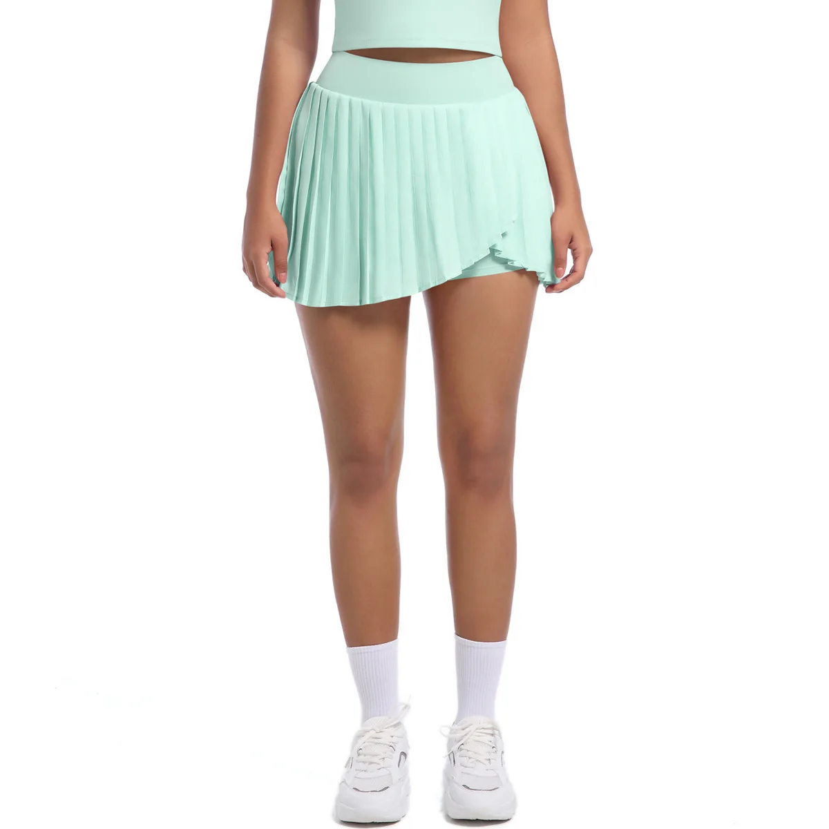 تنانير تنس صيفية آمنة مع شورت جيب لصالة الألعاب الرياضية والجولف والجري تنورة مطوية مثيرة للنساء لممارسة الرياضة واللياقة البدنية بخصر عالٍ لليوجا #5