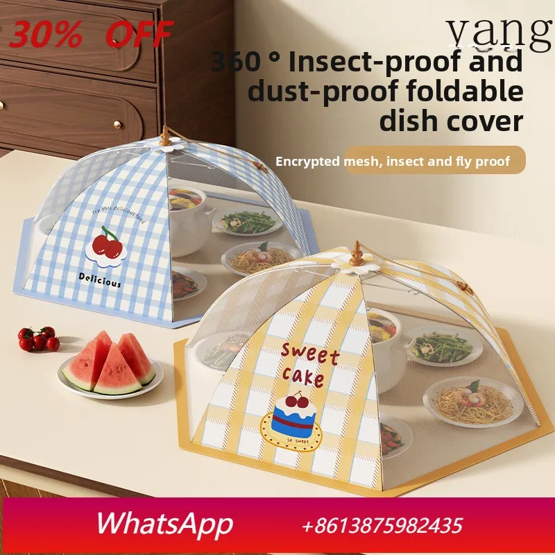 

Yjq 2pcs household meal cover anti-fly leftovers food cover foldable dining table dust cover